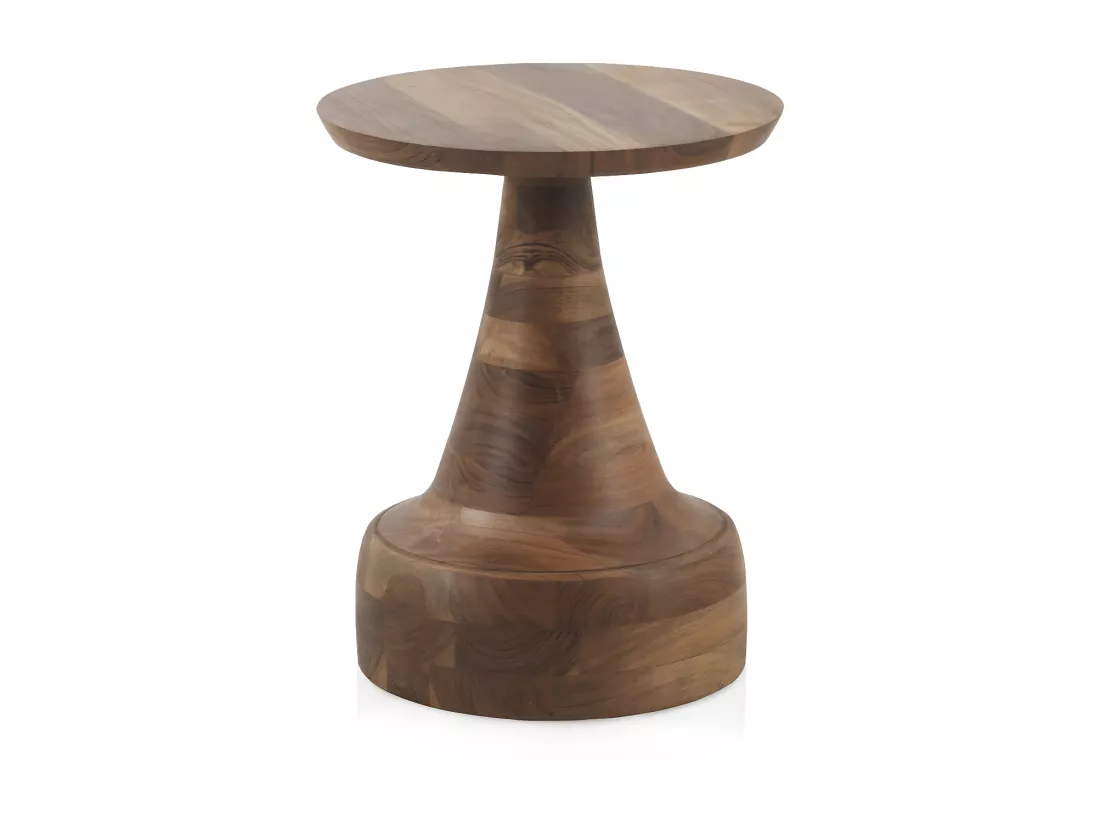 Table d'appoint en bois d'acacia naturel