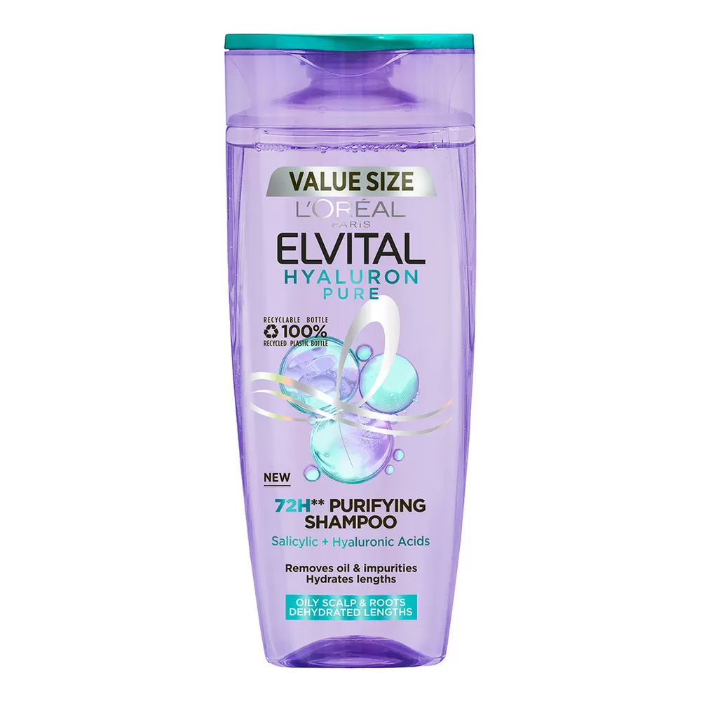 L'Oréal Paris Elvital Hyaluron Pure Shampoo For Dehydrated Hair - 400 ml.