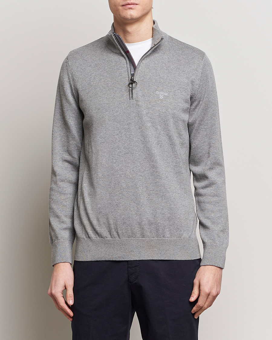 Barbour Lifestyle Cotton Half Zip Grey Marl