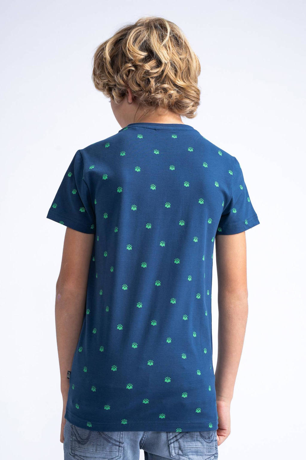 Petrol Industries T-shirt met all over print blauw