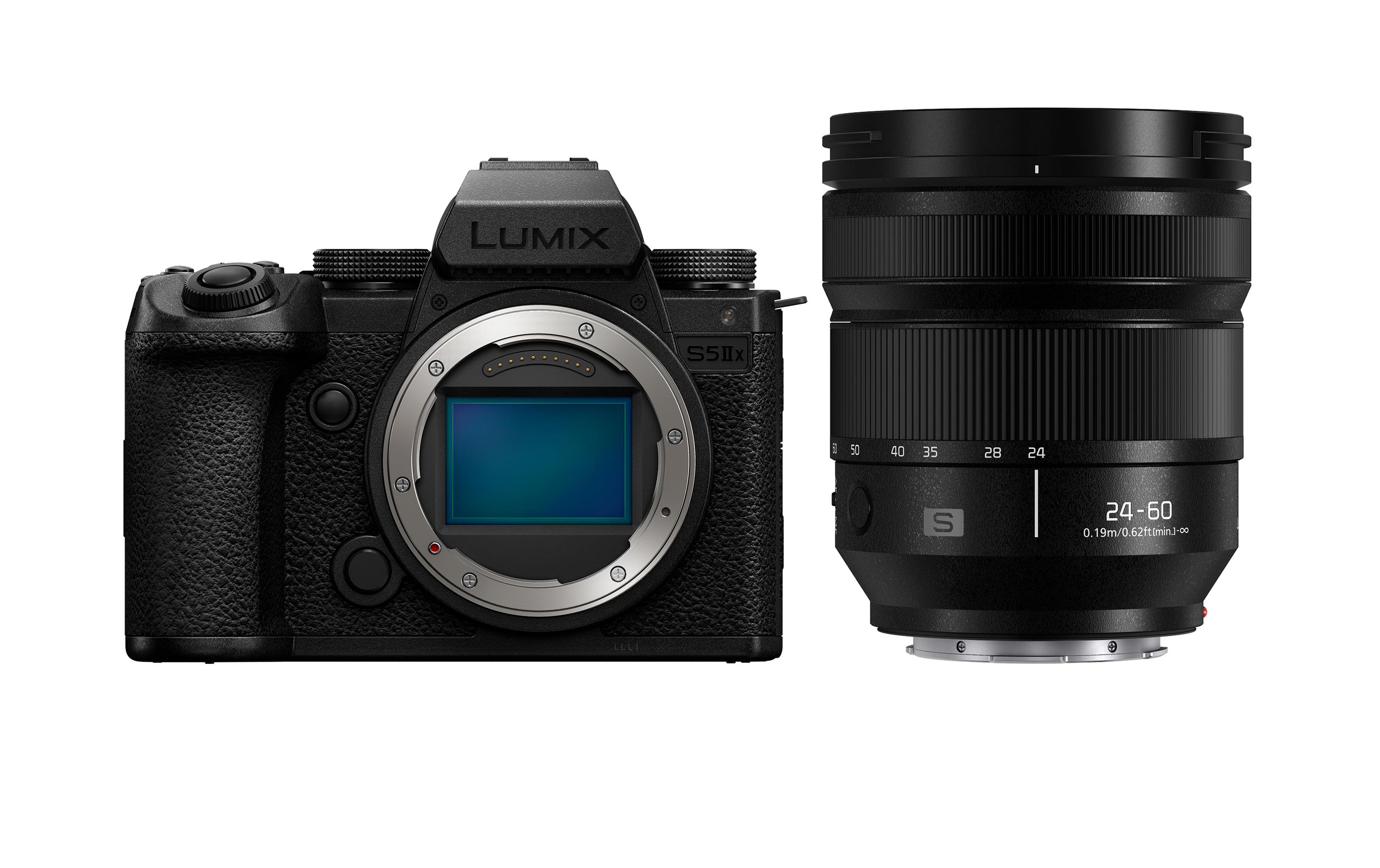 Fotokamera Lumix DC-S5M2X + S-E2460E Kit<br>Kompakte spiegellose Vollformatkamera für professionelle Content-Ersteller mit Premium-Standardzoomobjektiv