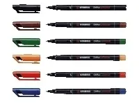 STABILO OHPen universal permanent, 6 Pack, Flerfarvet, Tyskland, 6 stk, 80 mm, 16 mm, 153 mm