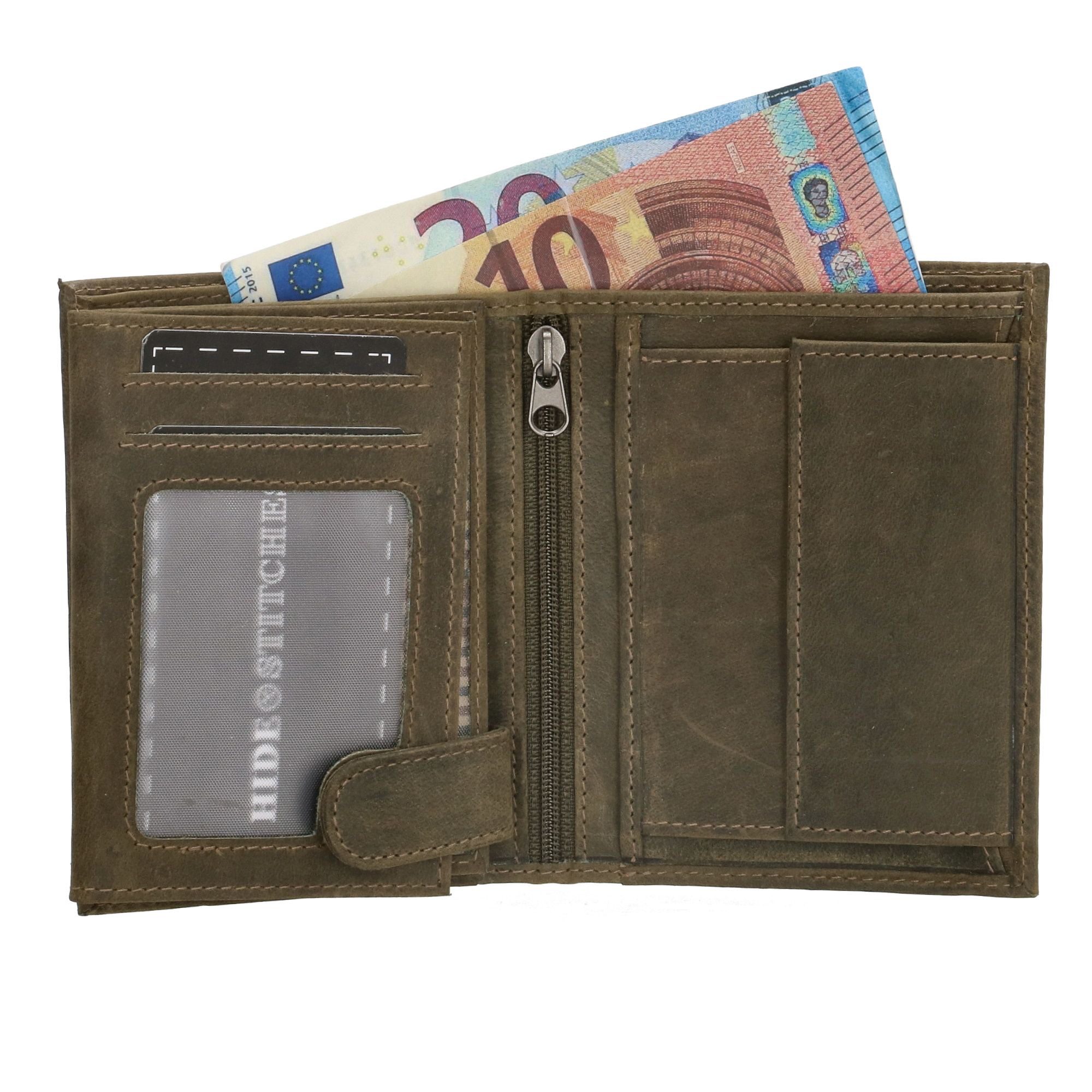 Hide & Stitches Idaho Portemonnee Billfold Olijfgroen