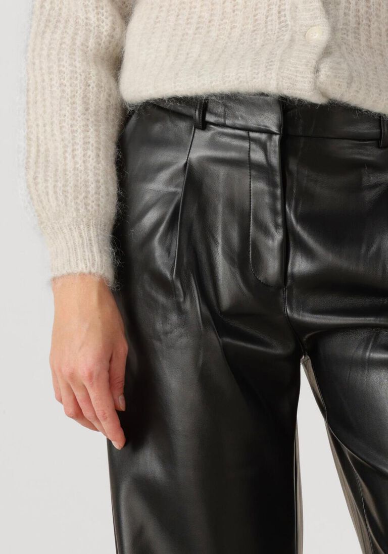 zwarte dante6 wijde broek jules faux leather pants