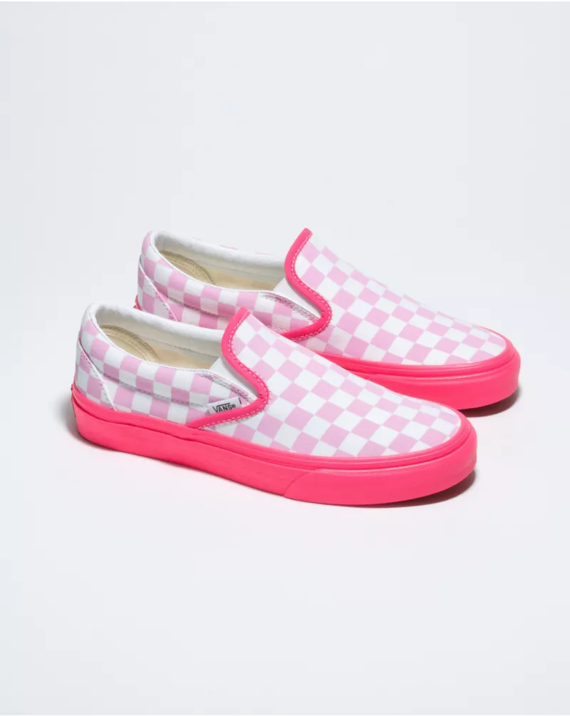 Customs Neon Pink Checkerboard Slip-On