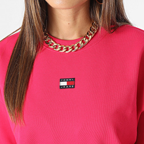Sweat Crewneck Femme Bxy XS Badge 6138 Rose Fuchsia