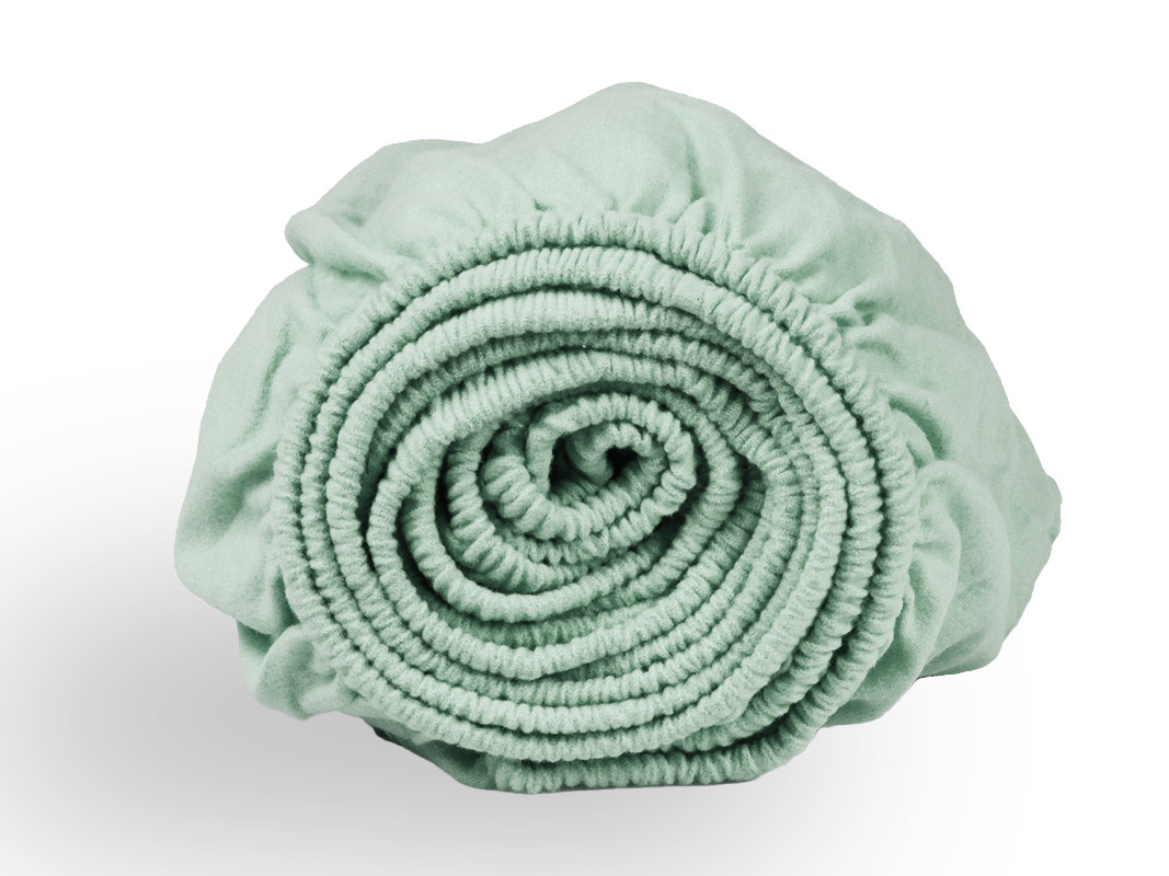 DoubleDry Flanel 90x200 cm hoeslaken - mint
