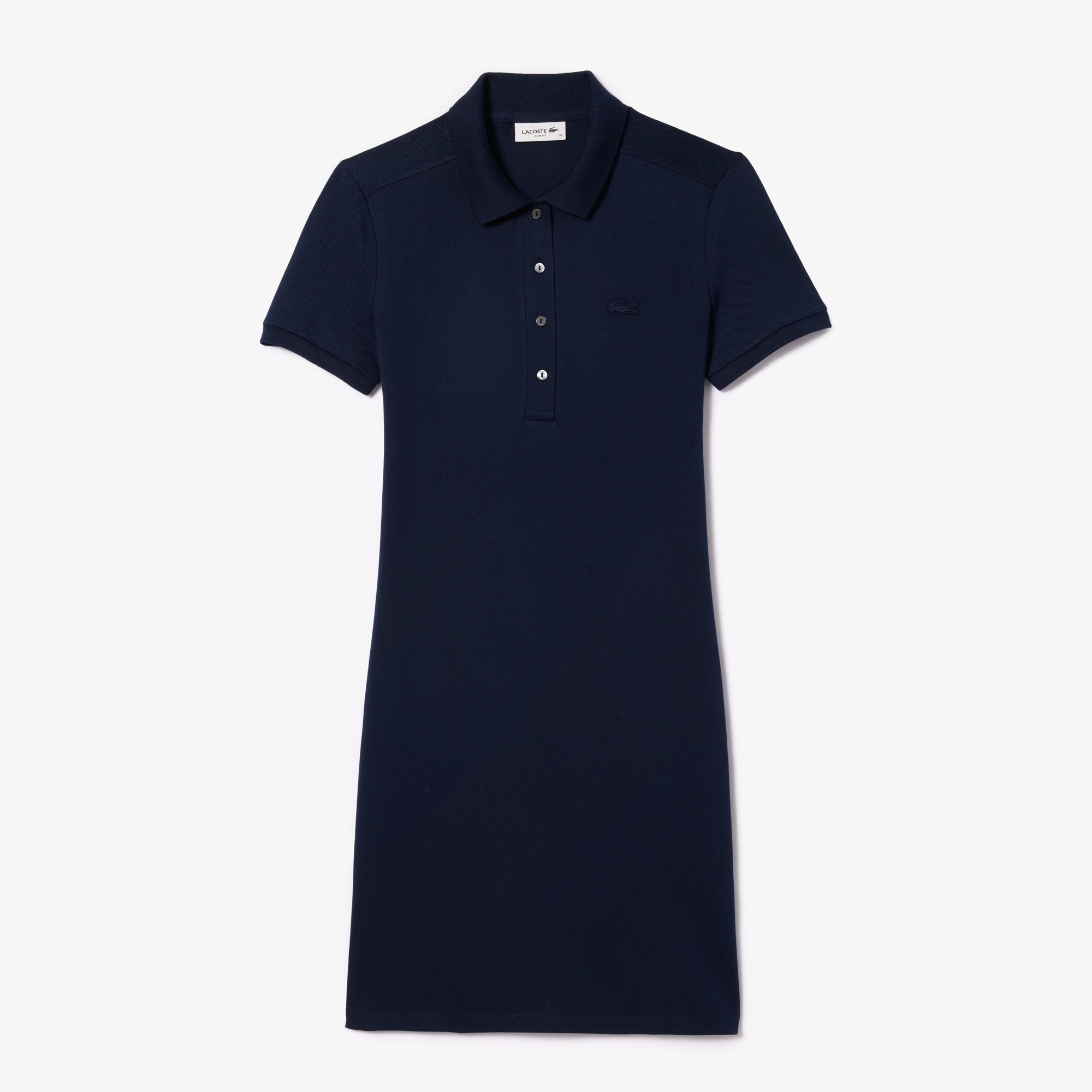Robe polo en piqué de coton stretch Robes & Jupes - Bleu - Lacoste - Femme