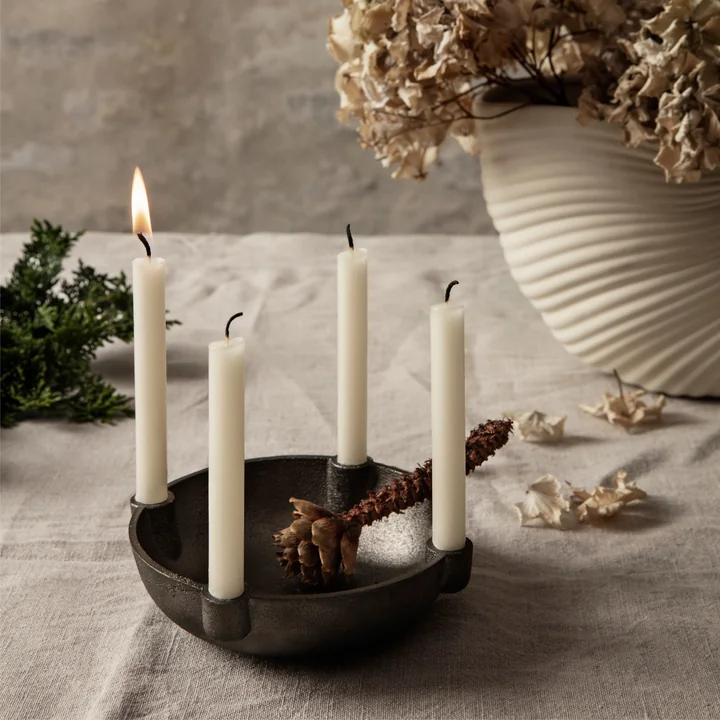 Ferm Living - Bowl Kerzenständer, Ø 14,6 x H 3,7 cm, Messing