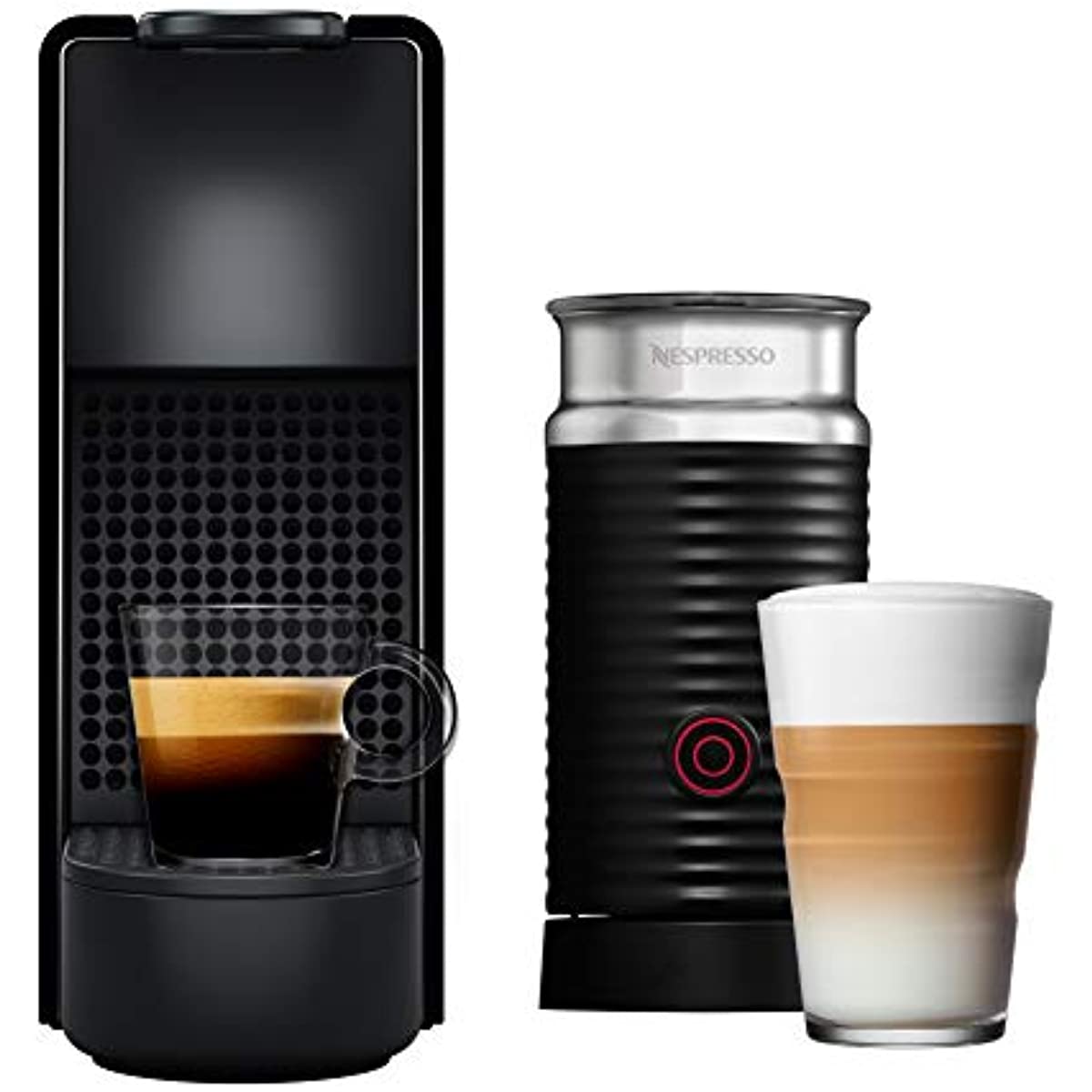 Nespresso Essenza Mini Cafeteira 220V Combo com Aeroccino, M&aacute;quina de caf&eacute; expresso compacta para casa, c&aacute;psula / c&aacute;psula autom&aacute;tica El&eacute;trica (preta)