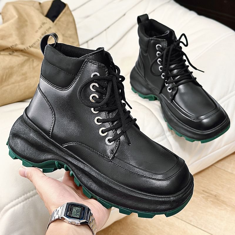 Tanzanite - Veterschoenen met plateauzool
