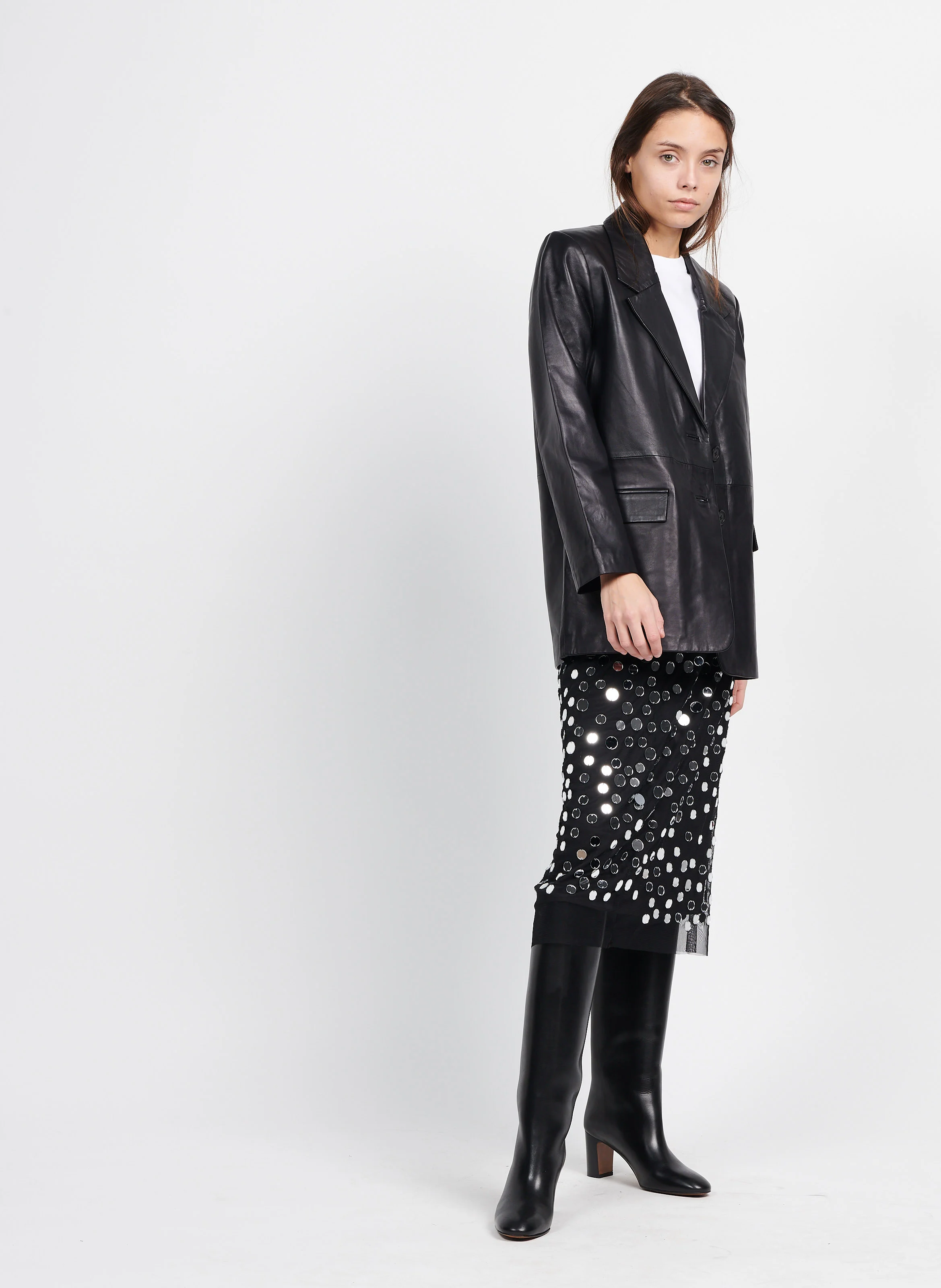 CRESCENT - Jupe courte droite | Noir