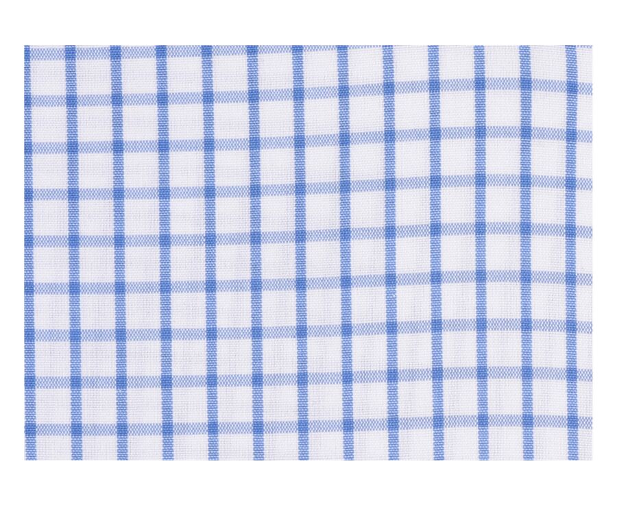 Chemise blanche carreaux bleus - Col américain - GRAYSON