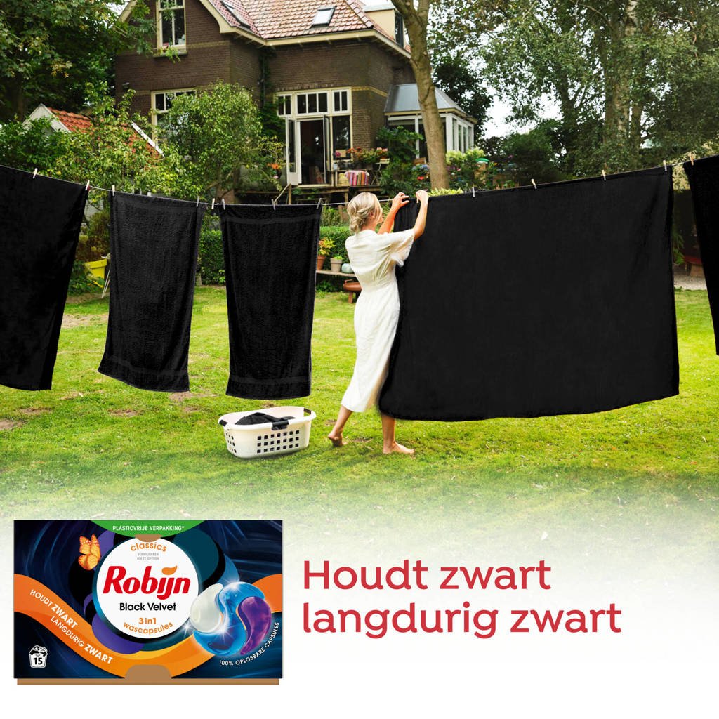 Robijn Black velvet 3 in 13-in-1 wascapsules Black Velvet - 4 x 15 wasbeurten - 60 wasbeurten