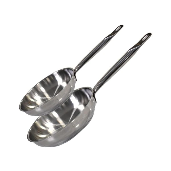 Lot de 2 poêles inox de 28 cm et 32 cm Profi Therm Elo