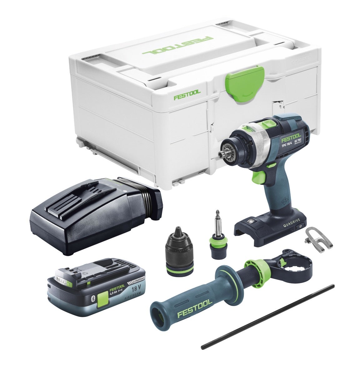 Festool TPC 18/4 I-Basic Accu Slagboormachine 18 V 75 Nm Borstelloos + 1x 4,0 Ah Accu + Lader + Systainer
