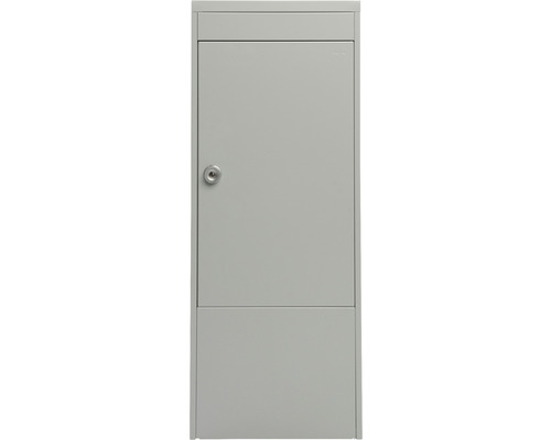 MEFA pakketbrievenbus, gepoedercoat staal, BxHxD 410/1025/325 mm, Mana 482, wit aluminium RAL 9006, toegang aan de voorzijde