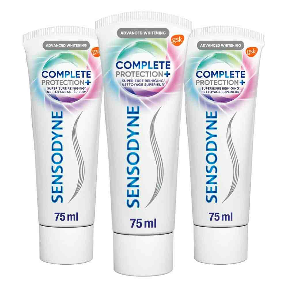 3x Sensodyne Tandpasta Complete Protection + Advanced Whitening75 ml
