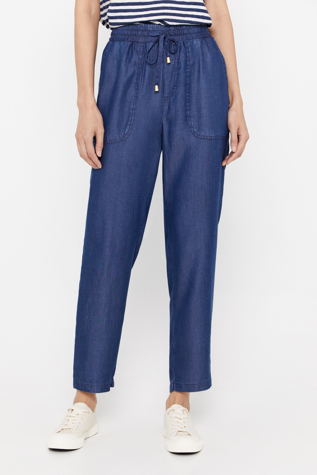 Calça fluida 100% Tencel - Azul