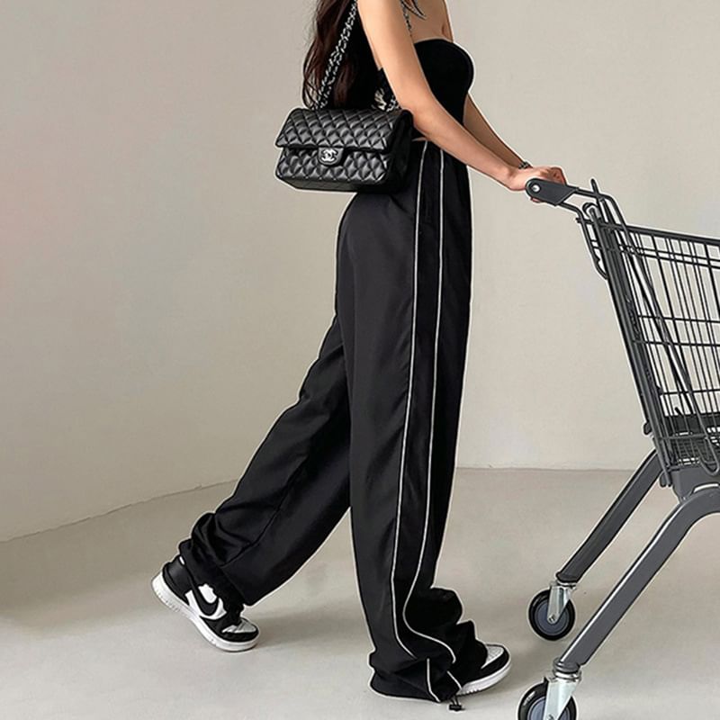 Puffie - Lage taille losse wijde joggingbroek