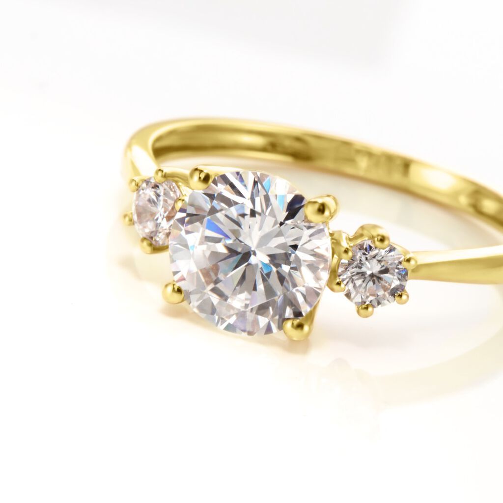 Bague Or Jaune Kesari Oxyde De Zirconium
