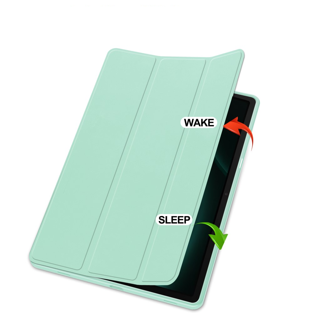 Samsung Galaxy Tab S9 FE  Plus Leder Tasche Smart Cover Hülle S-Pen Halterung - Türkis