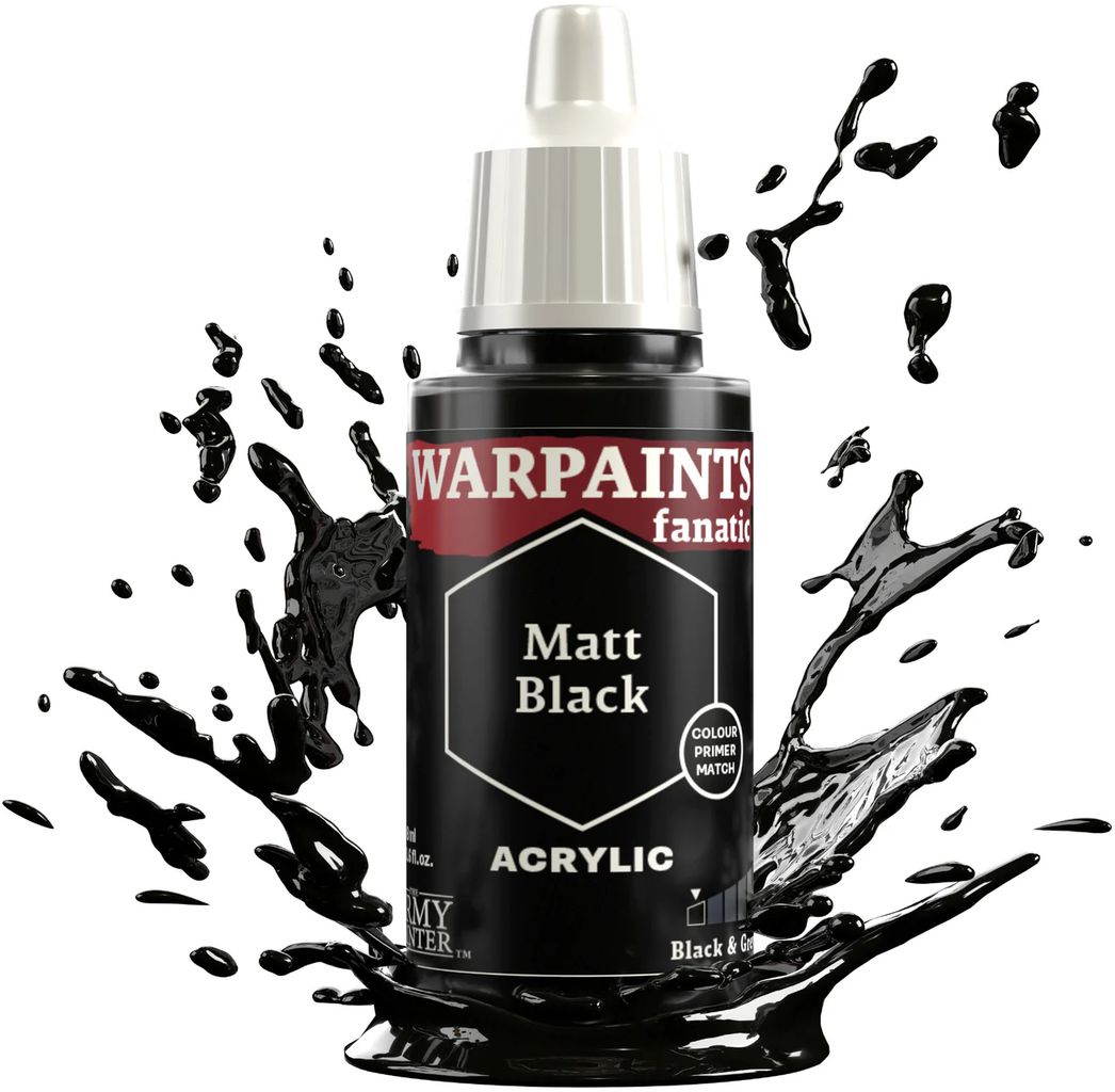 The Army Painter  Warpaints Fanatic: Black & Greys, Matt Black (18 ml)    Die Farbpalette für dunkle Welten