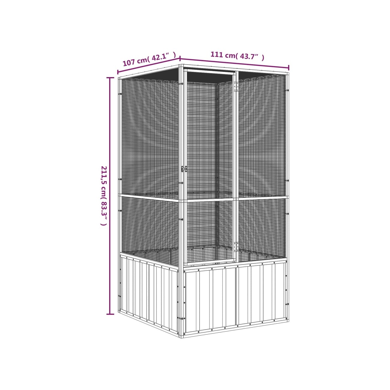 VidaXL Vogelkäfig Verzinkter Stahl Vogelvoliere Vogelhaus mehrere Auswahl 1,11 m, 1,07 m, 2,115 m