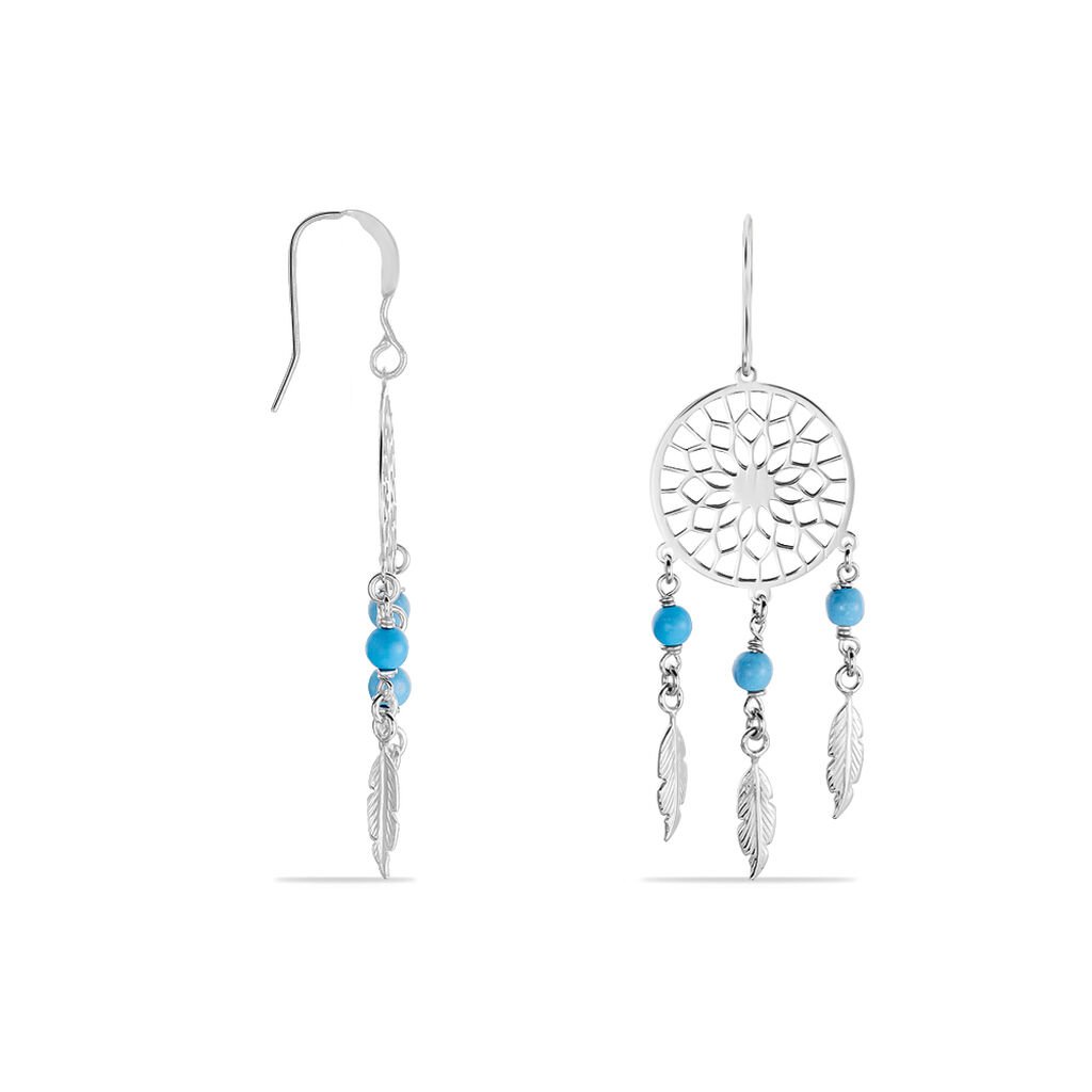 Boucles D'oreilles Pendantes Anoki Argent Blanc
