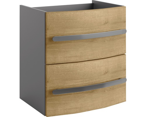 Wastafelmeubel FACKELMANN Andria BxHxD 59 x 63 cm x 44 cm Frontkleur eikenhouten decor 79602