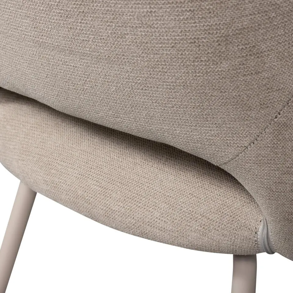 WOOOD Jenny Eetkamerstoelen - Polyester - Naturel - Set van 2