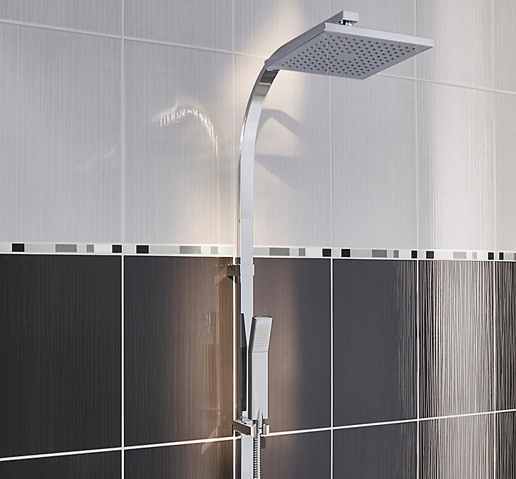 Listel noir brillant 2 x 40 cm Salerna GoodHome