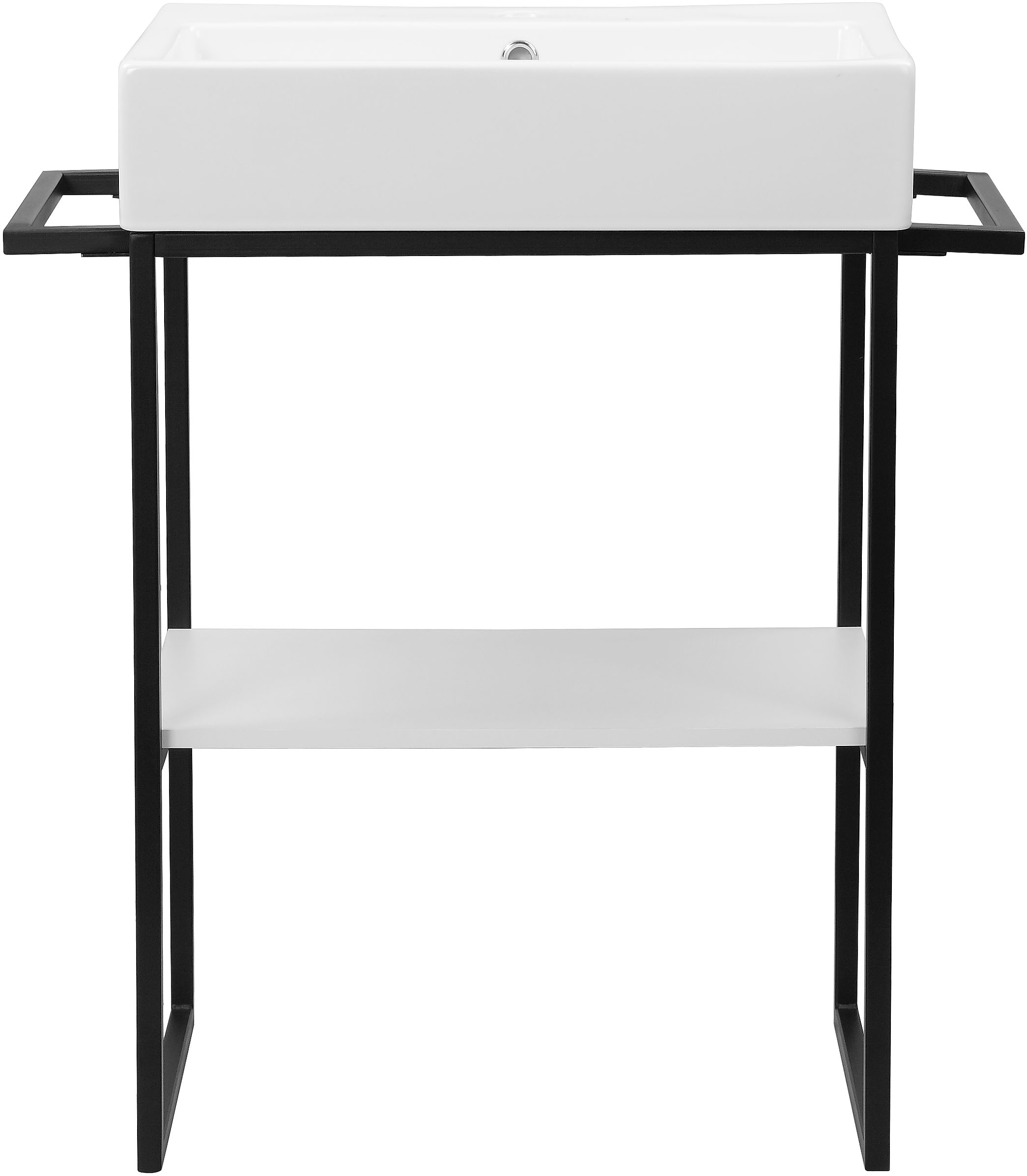 welltime Waschtisch »Stockholm« Badmöbel Metalloptik inkl. Becken, Breite 60 cm Waschplatz
