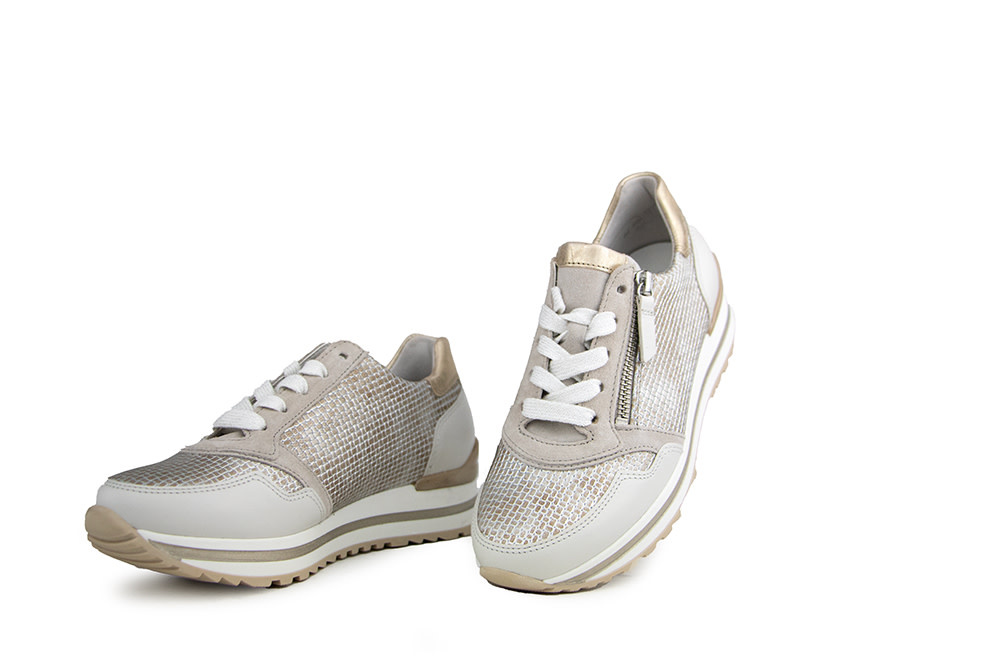 Gabor Sneaker Raffia Beige Offwhite Platin