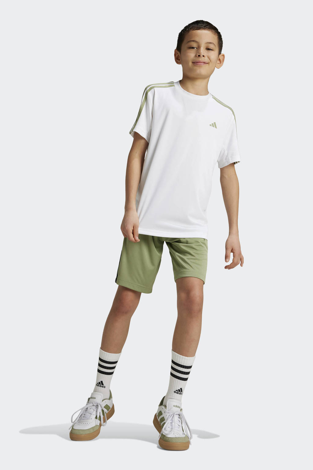 adidas sportshirt wit/groen