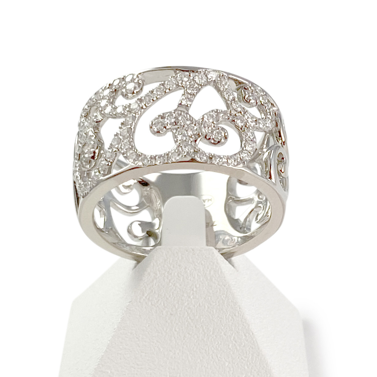Bague d'occasion or 750 blanc diamant