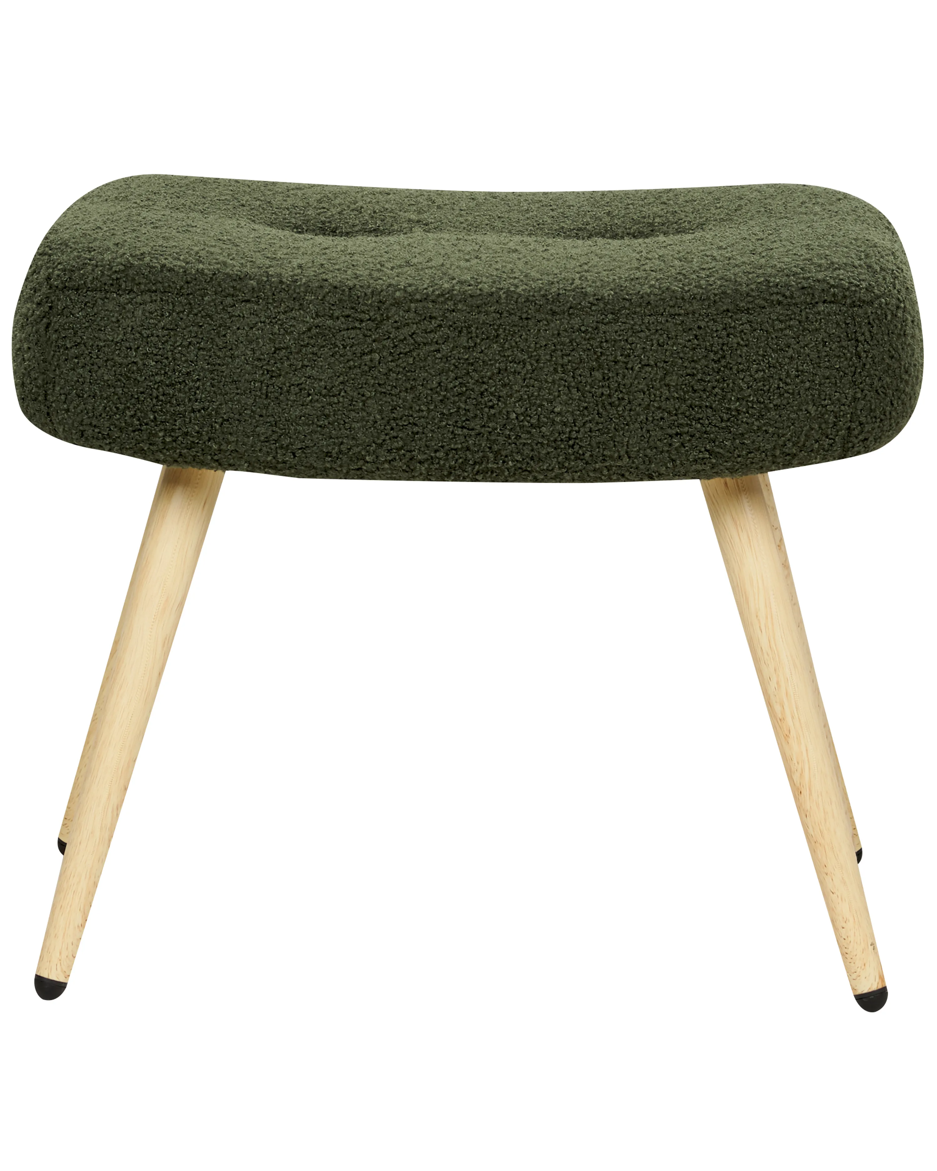 Oorfauteuil VEJLE met voetenbank Bouclé Donkergroen