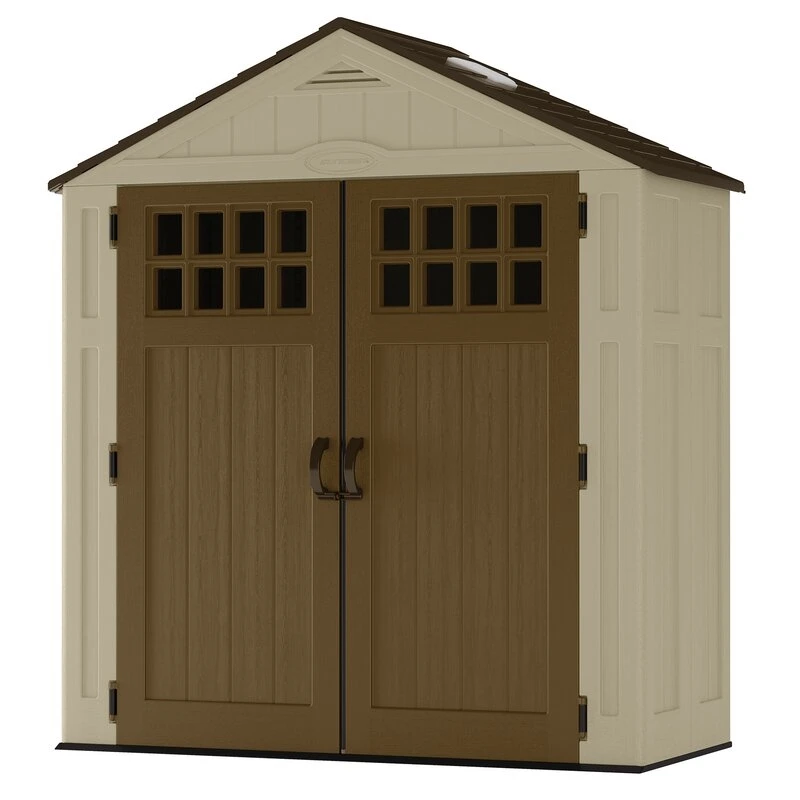 Casinha de armazenamento de plástico Everett Outdoor, 1,83 m de largura x 0,91 m de profundidade