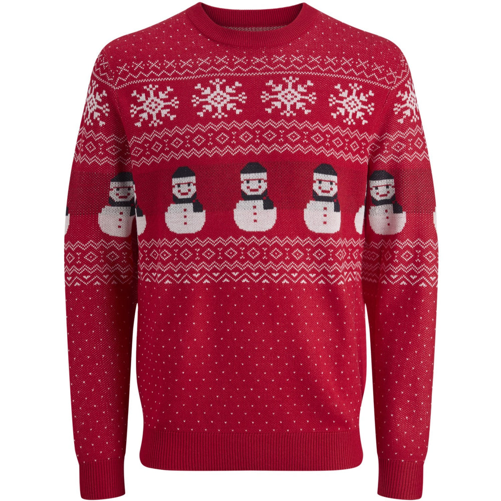 Køb Jack & Jones Junior True Red Jjxmas Andrew Strik Crew Neck Jnr