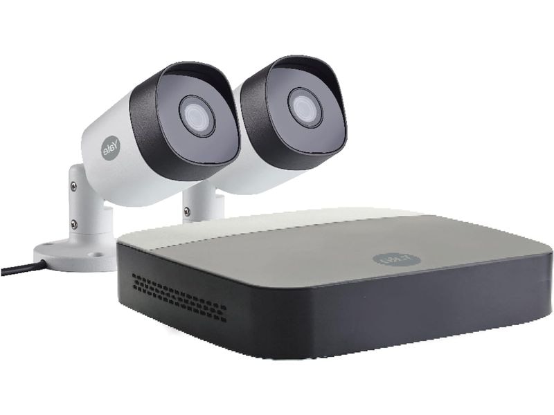 Yale Überwachungsset Outdoor Wi-Fi-Kamera-Kit, 2 Stück CCTV-Kit mit 2 Full-HD-Outdoor-Kameras