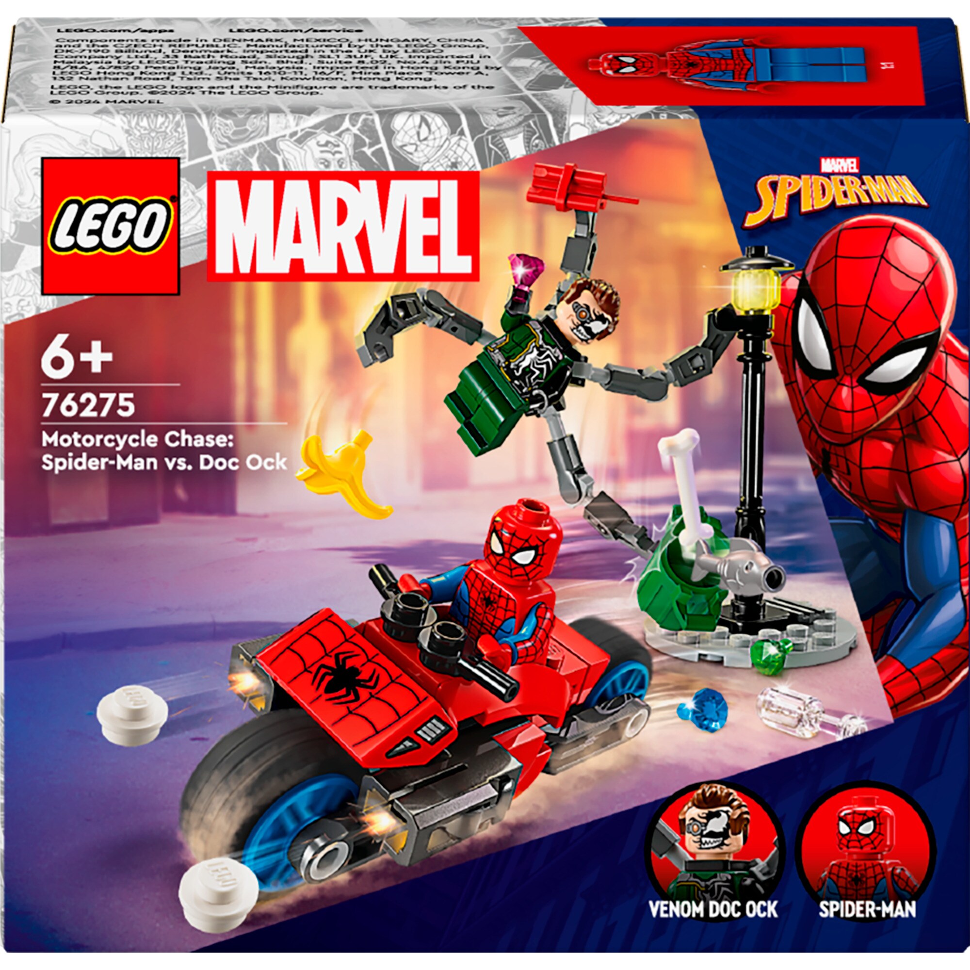 LEGO Konstruktionsspielzeug Marvel Super Heroes Motorrad-Verfolgungsjagd: Spider-Man vs. Doc Ock