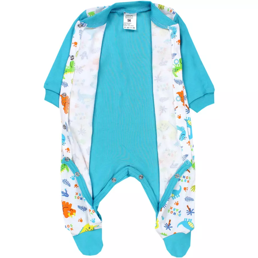 TupTam Baby Jungen Schlafstrampler mit Fuß 3er Pack türkisblau