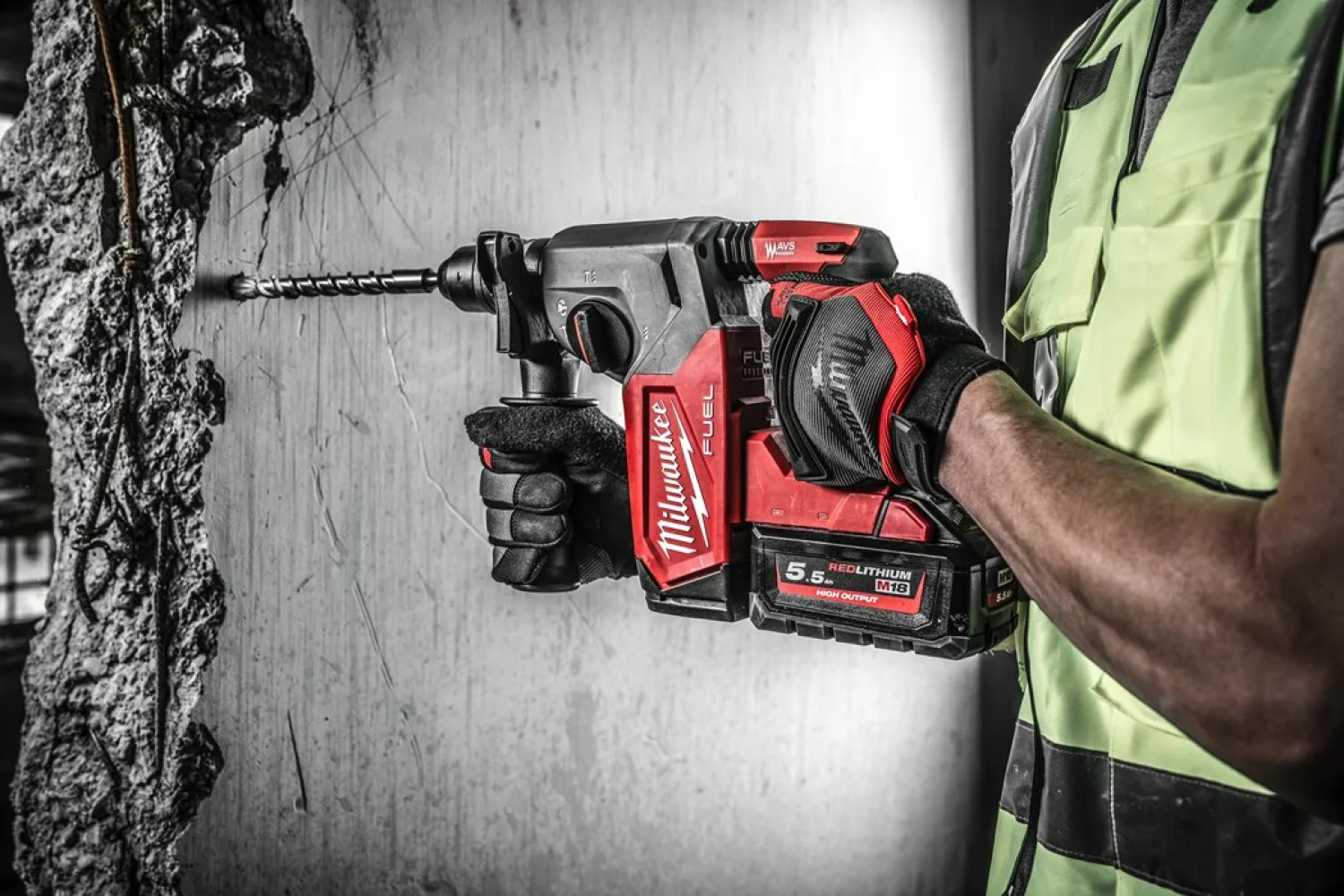 Milwaukee M18 FHX-0X 18V Li-ion Accu SDS-plus boorhamer body in HD Box
