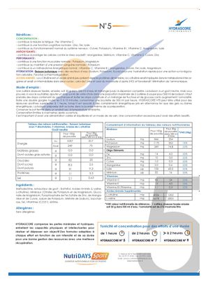 Boisson Isotonique de l'effort Hydrascore N°5 Light à base de L-Citruline Neutre 600g