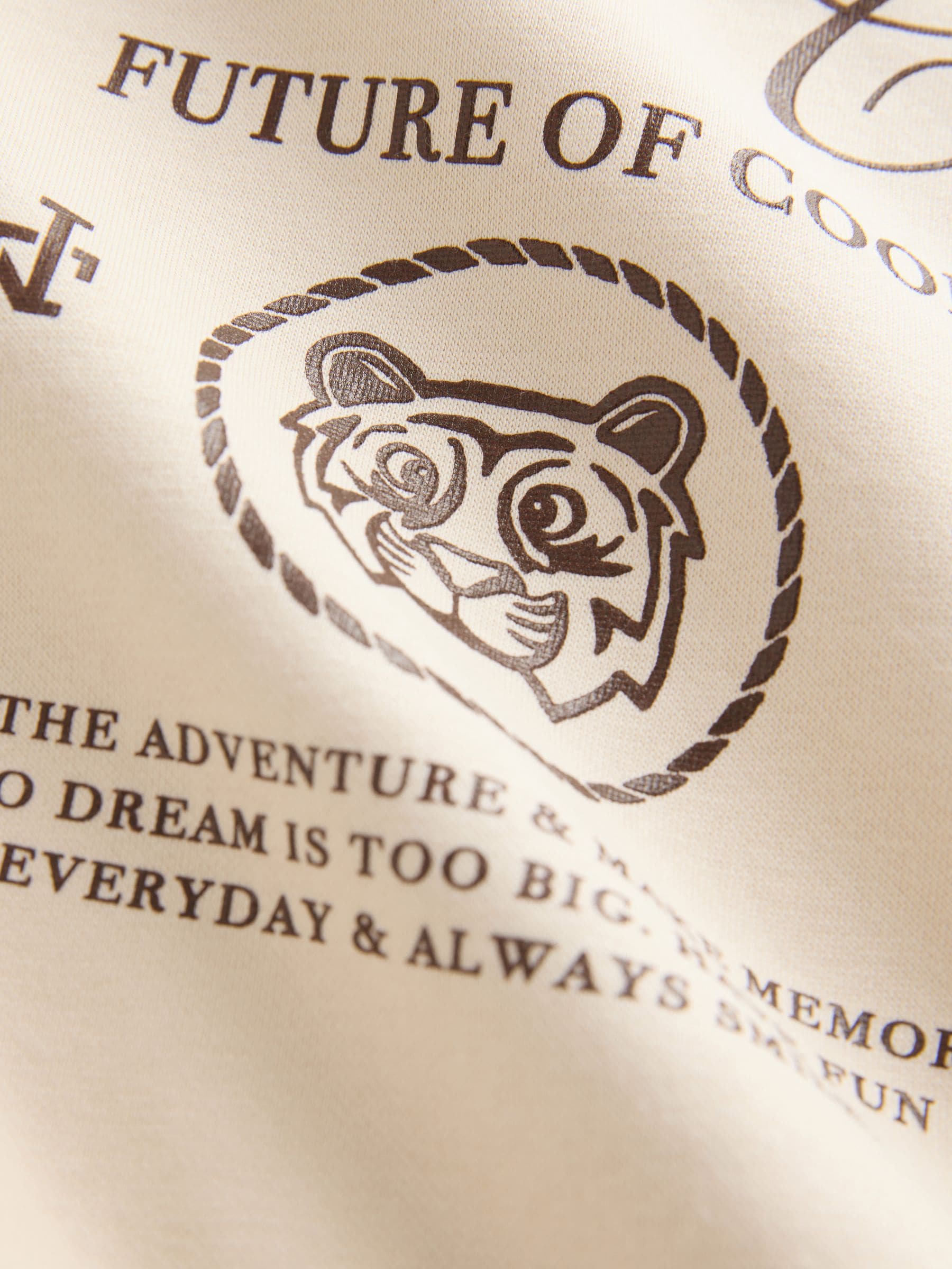 Ecru Safari Club - Jersey sweatshirt met ronde hals en print op de rug (3mnd -7jr)