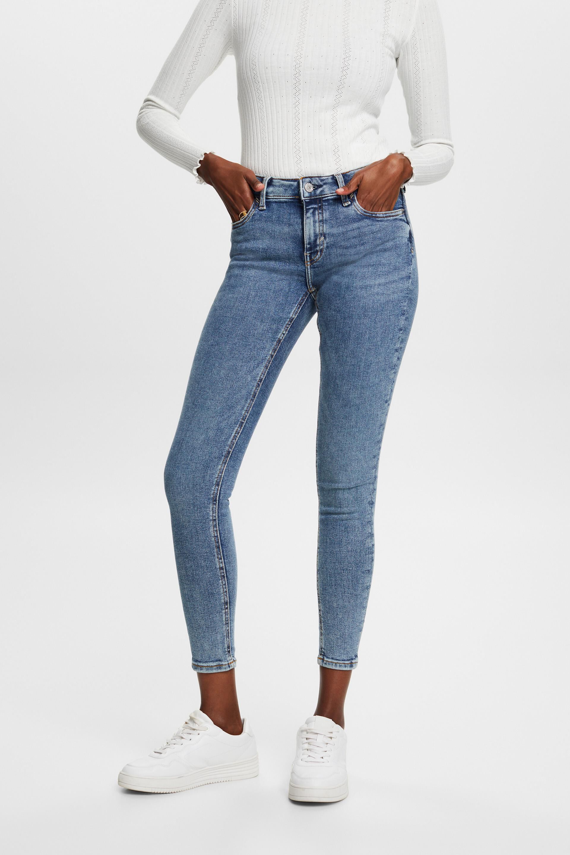 En matière recyclée : jean stretch de coupe Skinny Fit taille mi-haute