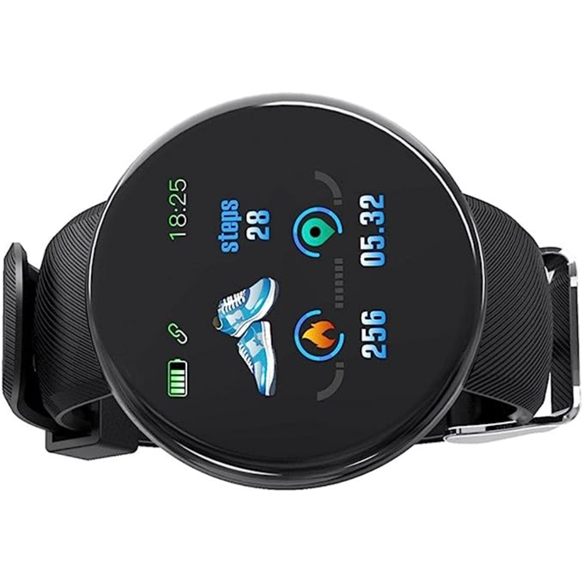 Relógio inteligente Klack Kd18 com monitoramento de frequência cardíaca, pressão arterial e notificações.