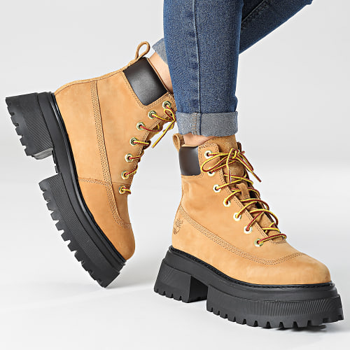 Boots Femme Sky 6 Inch Lace Up A2KMU Wheat Nubuck