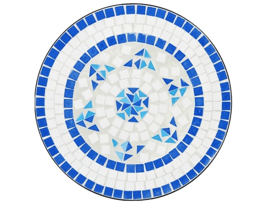 VIDAXL - Table de bistro mosaïque bleu et blanc ø50x70 cm céramique
