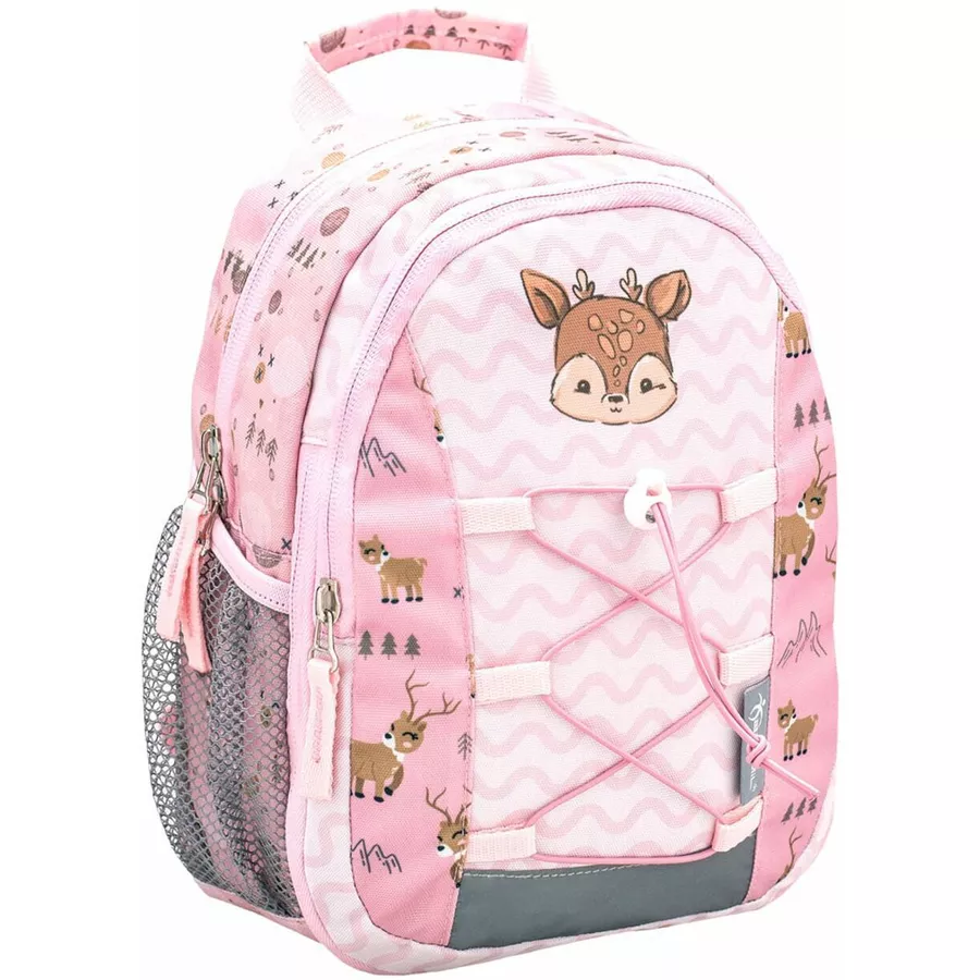 Belmil Kindergartenrucksack Mini Kiddy Kindergartenrucksack für 1-3 Jährige Kinder mit Brustgurt Woodland Deer